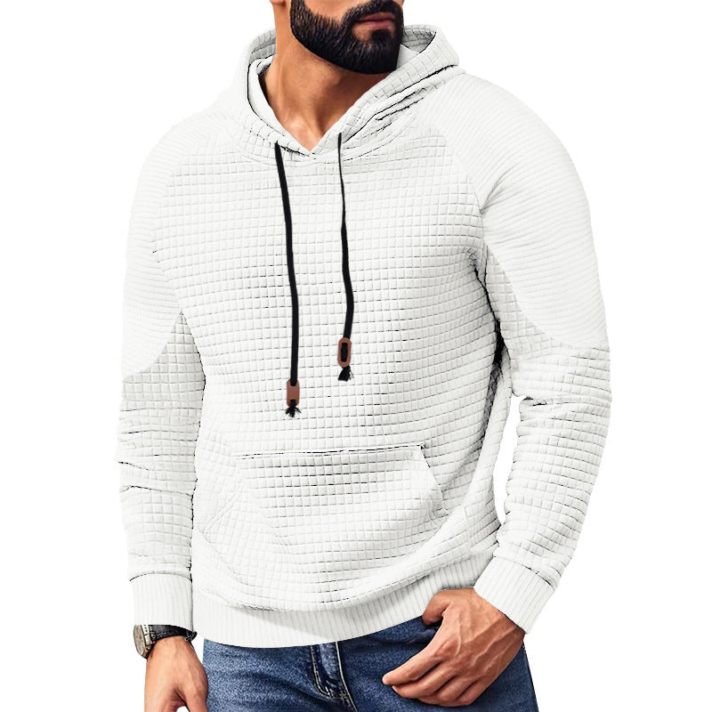 Herren Kapuzenpullover mit strukturierter Oberfläche und praktischen Taschen R&B