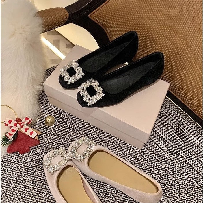 Damen Ballerinas mit dekorativem Strassdetail und hochwertiger Oberfläche