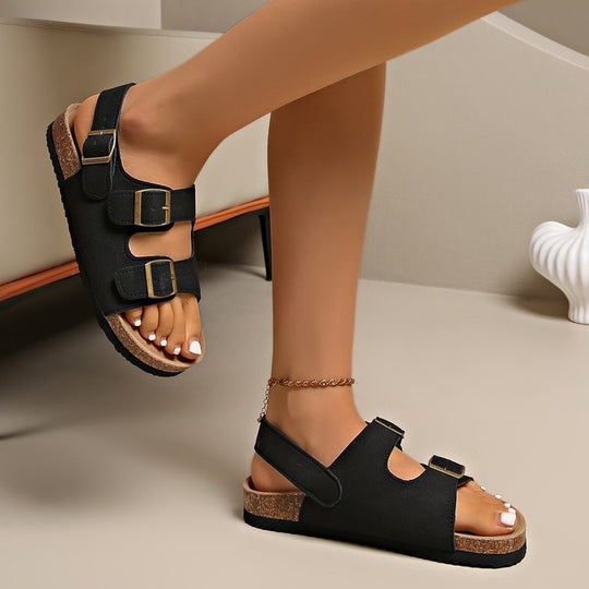 Damen bequeme Sandalen mit verstellbaren Schnallen R&B