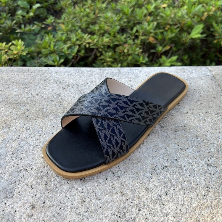 Damen lässige Riemchen-Sandalen mit modischem Dekor R&B