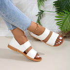 Damen Komfortable Riemensandalen mit doppeltem Klettverschluss R&B