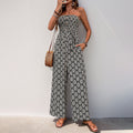 Damen Alltagsjumpsuit mit elastischem Oberteil und modischem Muster R&B