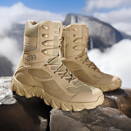 Herren Tactical Stiefel mit hohem Knöchelschutz und rutschfester Sohle R&B