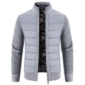 Herren Steppjacke mit hybridem Strickdesign und hohem Kragen