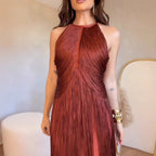 Damen Fransen Maxikleid mit elegantem Schnitt und fließendem Design R&B