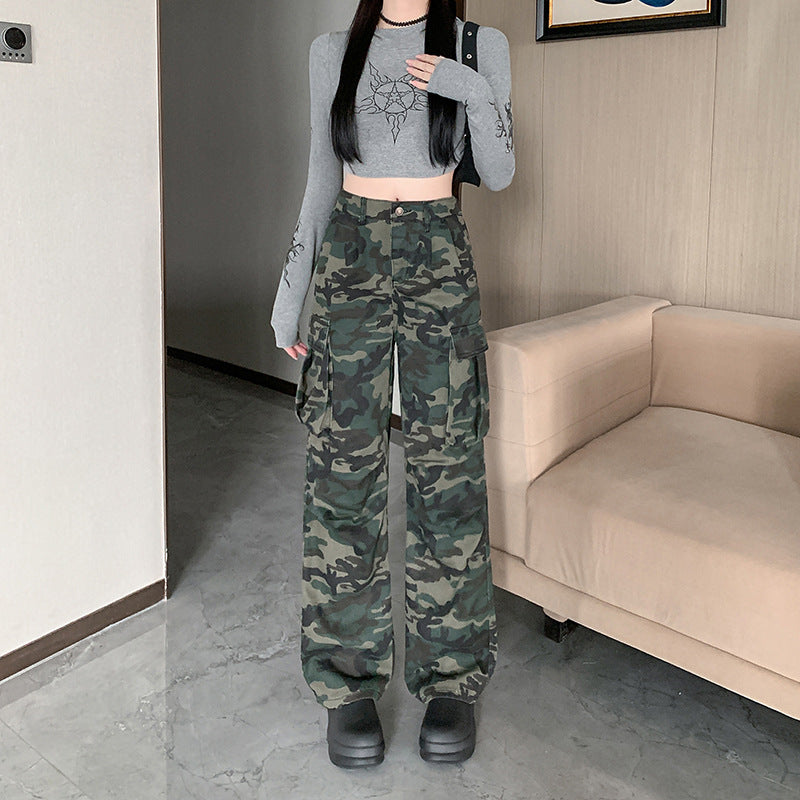 Damen Cargohose im modischen Camouflage-Design mit praktischen Taschen R&B
