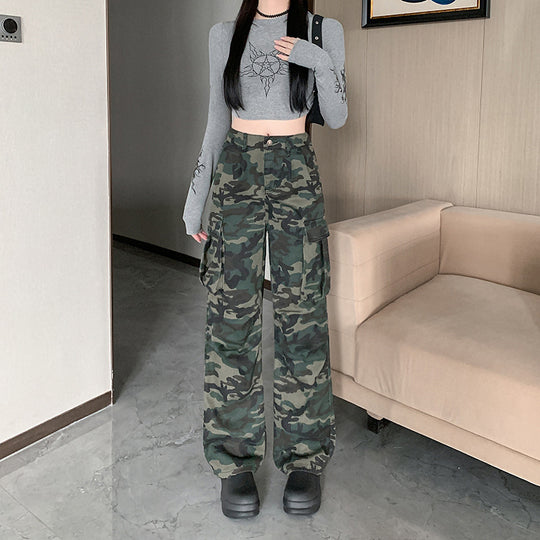 Damen Cargohose im modischen Camouflage-Design mit praktischen Taschen R&B