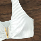 Damen Hochgeschnittener Bikini mit elegantem Rippendesign und moderner Schnalle R&B