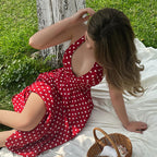Damen Maxikleid mit Halterneck und punktemuster R&B