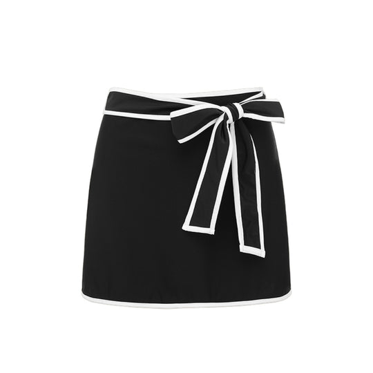 Damen Off-Shoulder Badeanzug mit Wickelrock R&B