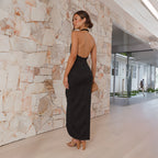Damen Exklusives Langarm-Kleid mit hohem Kragen und Raffung R&B