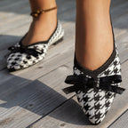 Damen spitze Ballerinas mit modischem Punkte-Muster und eleganten Schleifen R&B