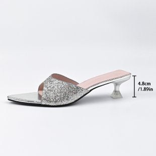 Damen Glamouröse Riemchen-Sandalen mit funkelndem Glitzer R&B