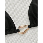 Damen Triangel-Bikinioberteil mit verstellbaren Trägern und elegantem Goldverschluss R&B