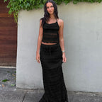 Damen Maxikleid mit schulterfreiem Design und Raffungen R&B
