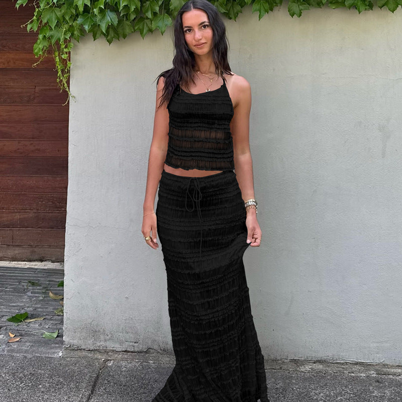 Damen Maxikleid mit schulterfreiem Design und Raffungen R&B