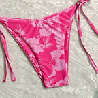 Damen Triangel-Bikini mit floralen Mustern und verstellbaren BindR&Bändern R&B