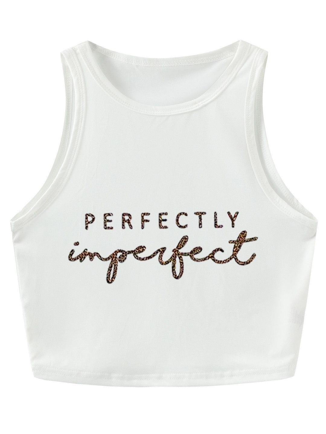 Damen Crop-Top mit auffälligem Schriftzug und körpernahem Schnitt R&B