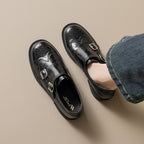 Damen elegante Mokassins mit modischen Doppelschnallen