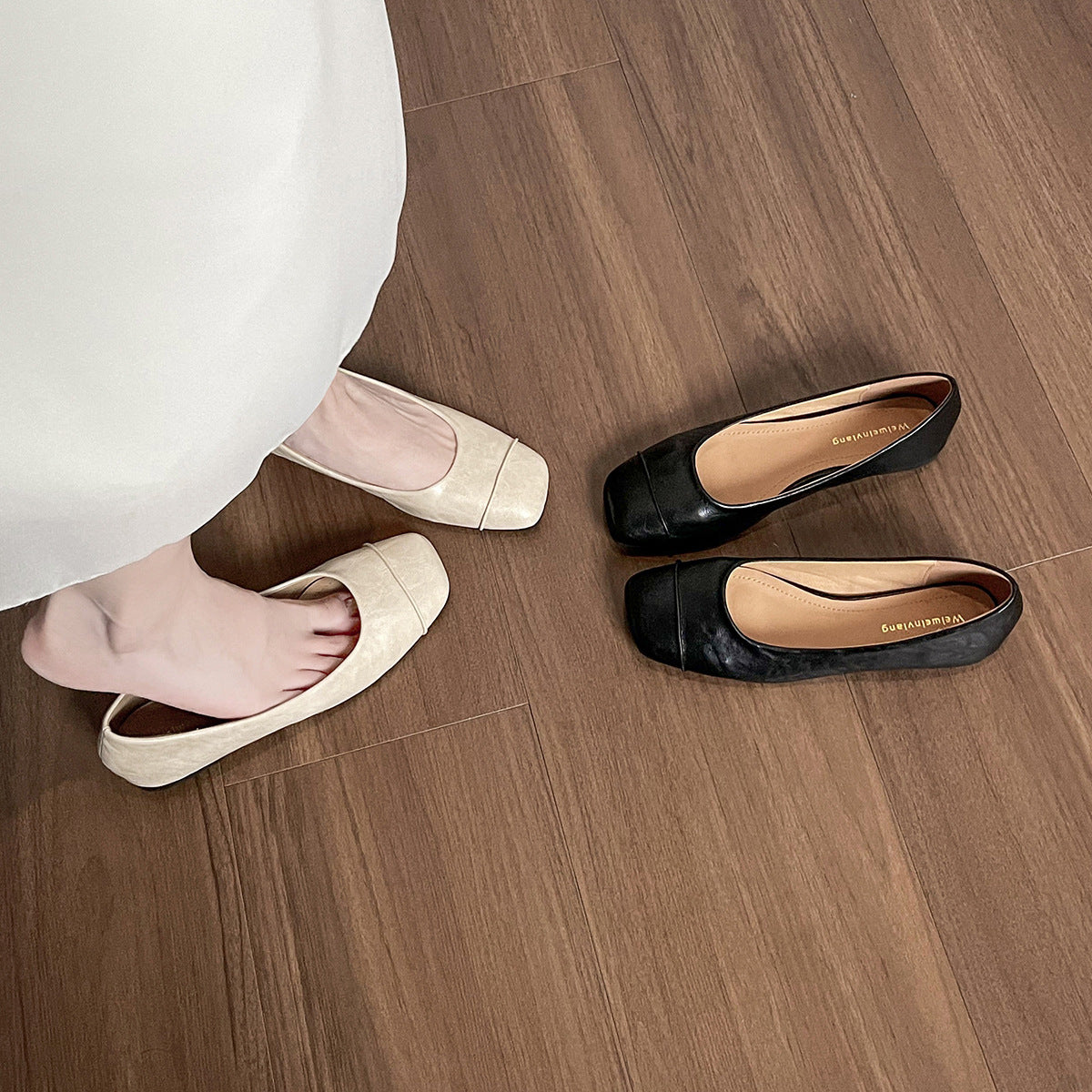 Damen Ballerinas mit elegantem Faltendesign und bequemer Innensohle