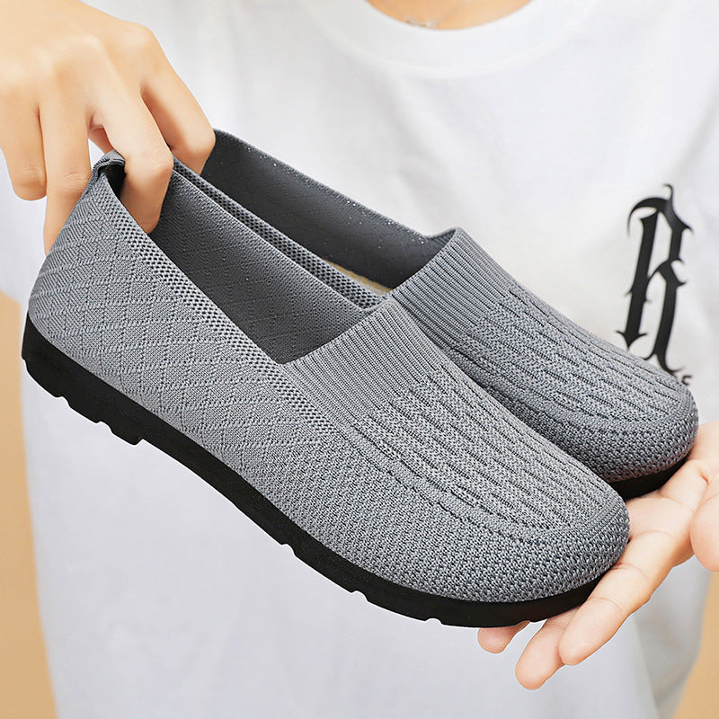 Damen Atmungsaktive Slip-On Freizeitschuhe mit flexiblem Strickdesign R&B