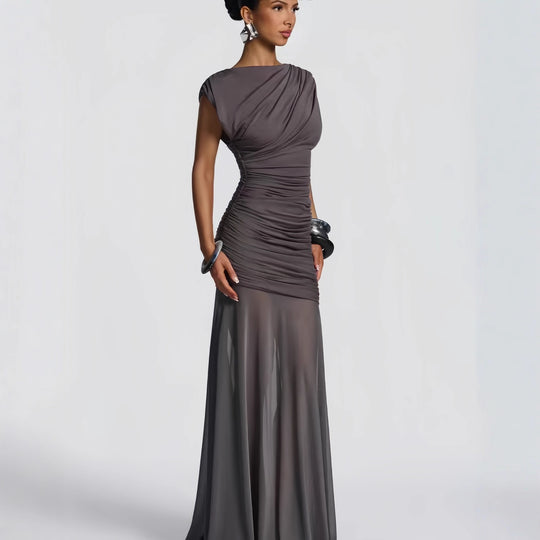 Damen Elegantes und figurbetontes Abendkleid mit Raffungen R&B
