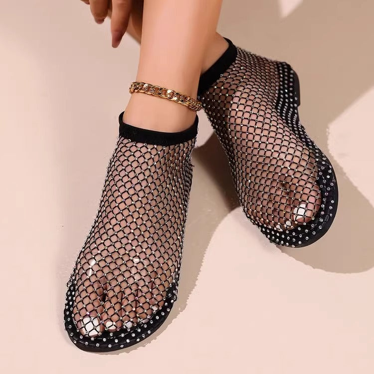 Damen transparente Ballerinas aus Netzmaterial R&B