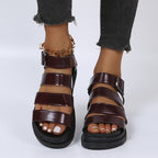 Damen bequeme Riemensandalen mit verstellbarem Schnallenverschluss R&B