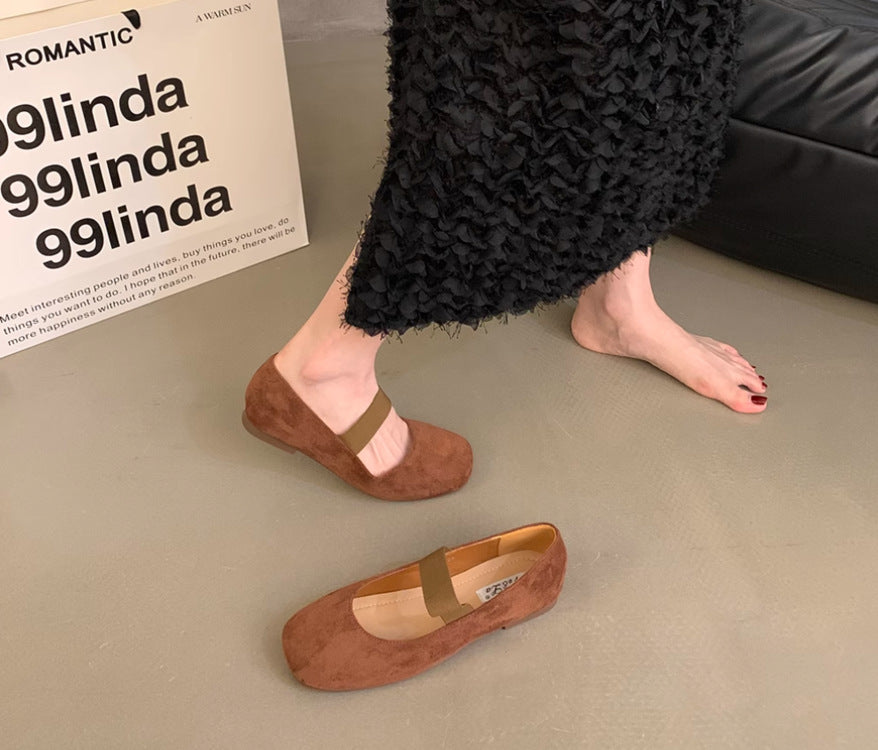 Damen elegante Ballerinas mit modischem Riemchen R&B
