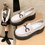 Damen Loafers mit modischer Krokodilprägung und dekorativem Schmuck-Riemen R&B