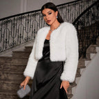 Damen Flauschige Kurzjacke R&B