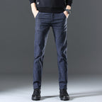Herren moderne Chinohose mit elastischem Bund und seitlichen Taschen R&B
