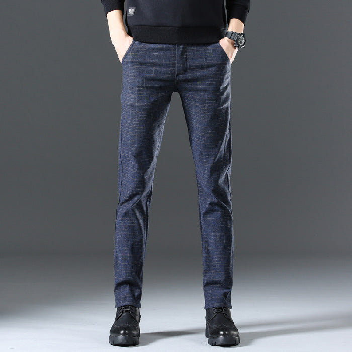 Herren moderne Chinohose mit elastischem Bund und seitlichen Taschen R&B