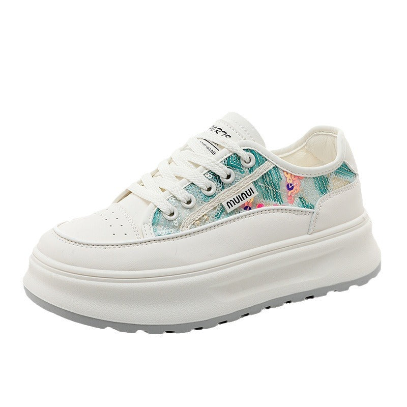 Damen modische Plateau-Sneaker mit trendiger Oberflächenstruktur und dämpfender Laufsohle R&B