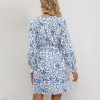 Damen Wickelkleid mit floralem Muster und eleganten Ärmeln R&B
