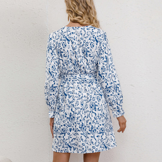 Damen Wickelkleid mit floralem Muster und eleganten Ärmeln R&B