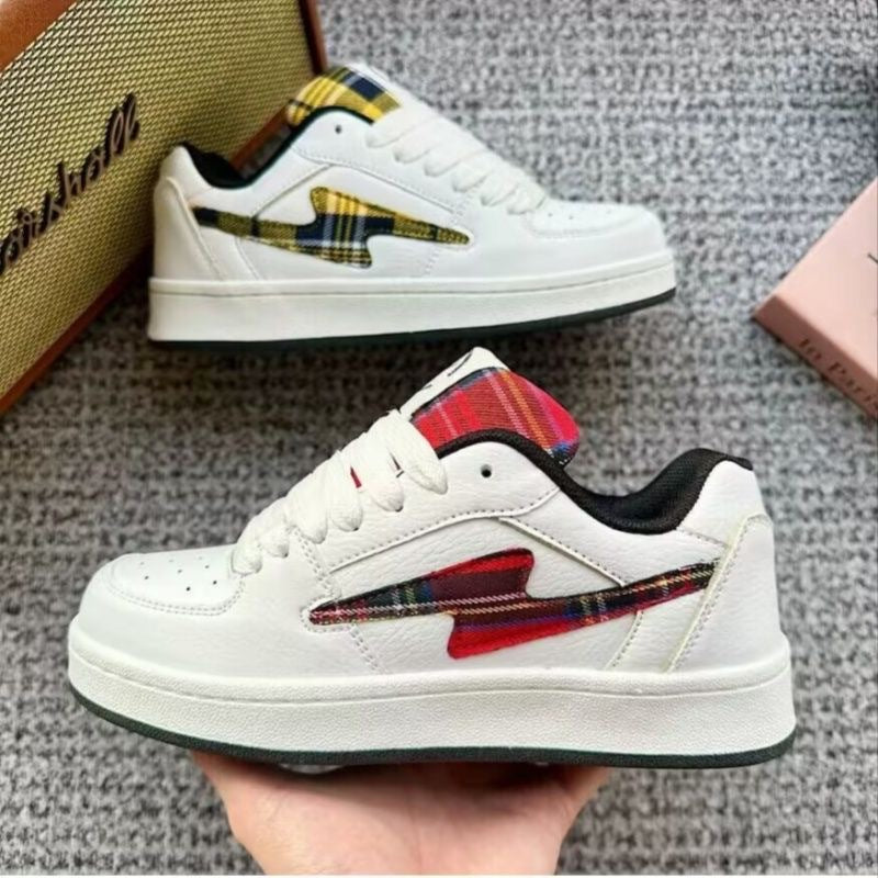 Damen Modische Sneakers mit kariertem Design und komfortabler Dämpfung