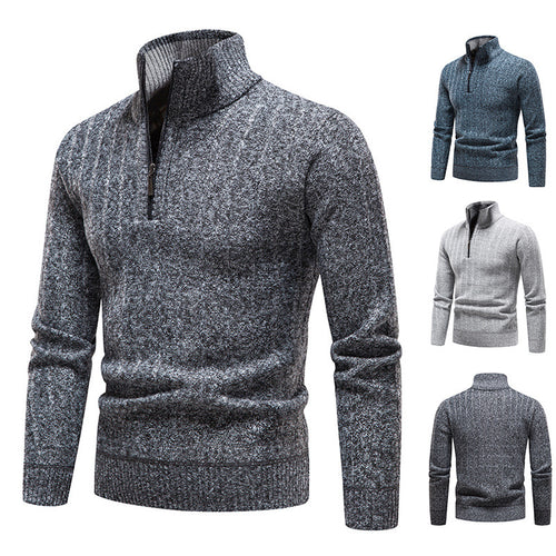 Herren modischer Rollkragenpullover mit Reißverschluss R&B