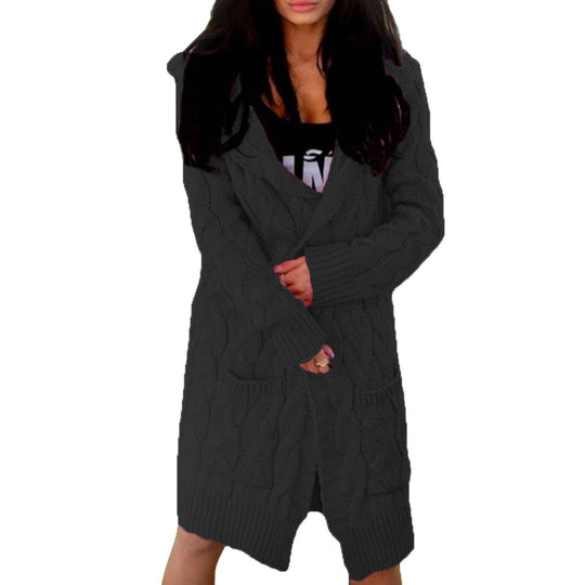 Damen Strickjacke mit modernem Zopfdesign und praktischen Taschen R&B