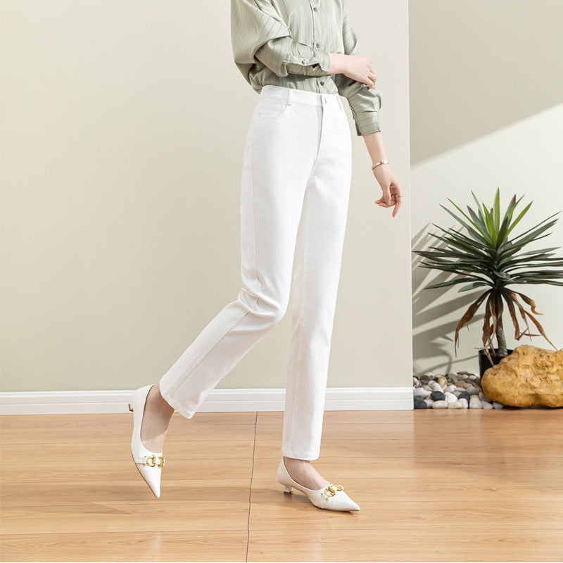 Damen Chino Stoffhose mit Hochbund