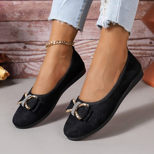 Damen elegante Ballerinas mit funkelndem Schleifen-Detail R&B
