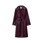 Damen Kunstleder-Trenchcoat mit elegantem Schnitt R&B