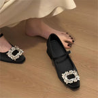Damen Ballerinas mit funkelnder Schmuckapplikation R&B
