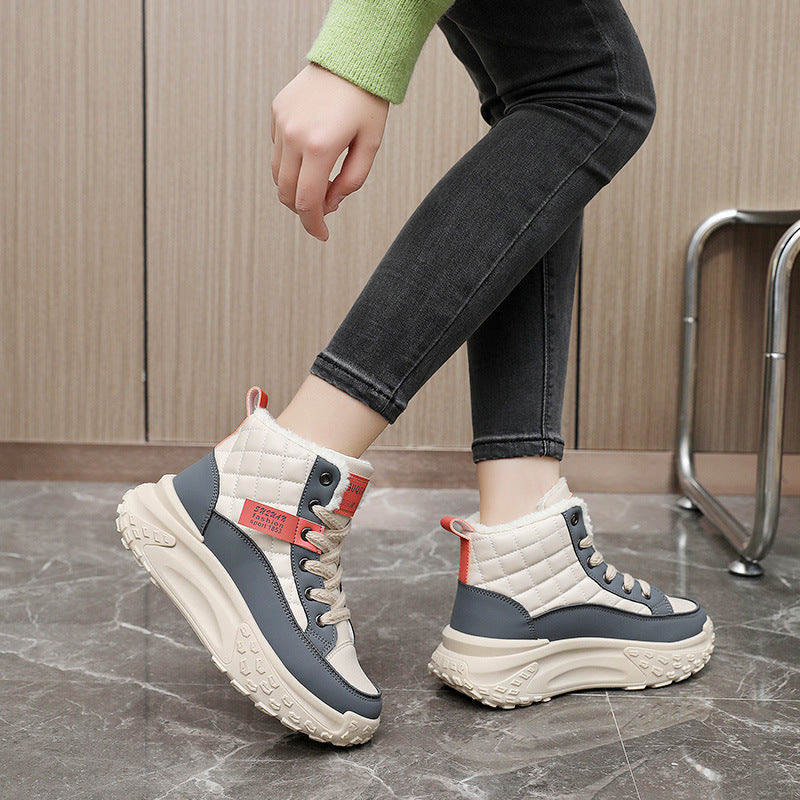 Damen Hohe Sneaker mit kuscheligem Innenfutter und rutschfester Sohle R&B