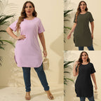 Damen modernes Kurzarm-Tunika-Kleid R&B