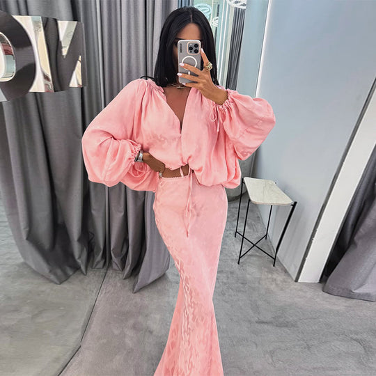 Damen Elegantes und luftiges Ensemble mit voluminösen Ärmeln R&B