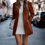 Damen Eleganter Longblazer mit praktischen Taschen und modischem Schnitt R&B