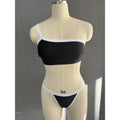 Damen Einseitiger Bikini mit modischem Kontrast und sportlichem Design R&B