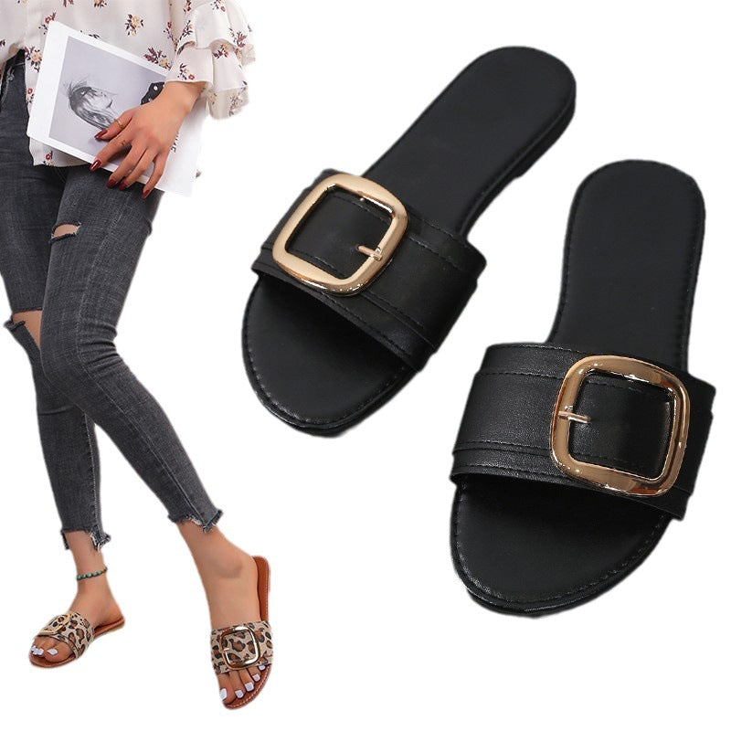 Damen modische Slipper mit eleganter Schnallen-Details R&B