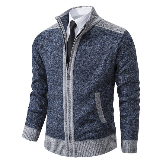 Herren Strickjacke mit modernem Zipper und hochwertiger Struktur R&B